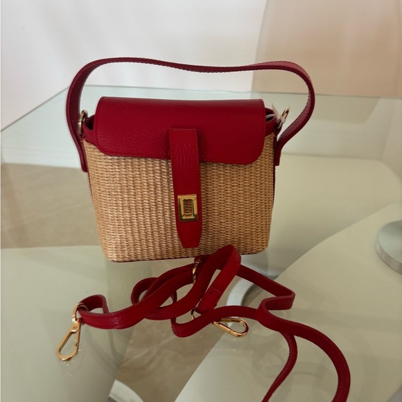 Red leather raffa crossbody - Picture 6 of 6